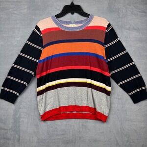 Bellerose Striped Knit Crew Neck Sweater Size 3 Multicolored‎ Long Sleeve